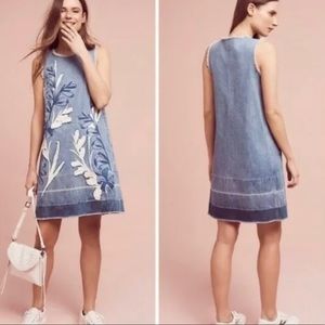 Anthropologie Holding Horses Leaves Shift Dress